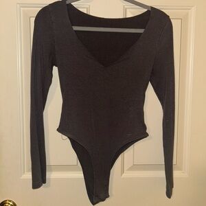 SHEIN Ribbed Long Sleeve Bodysuit